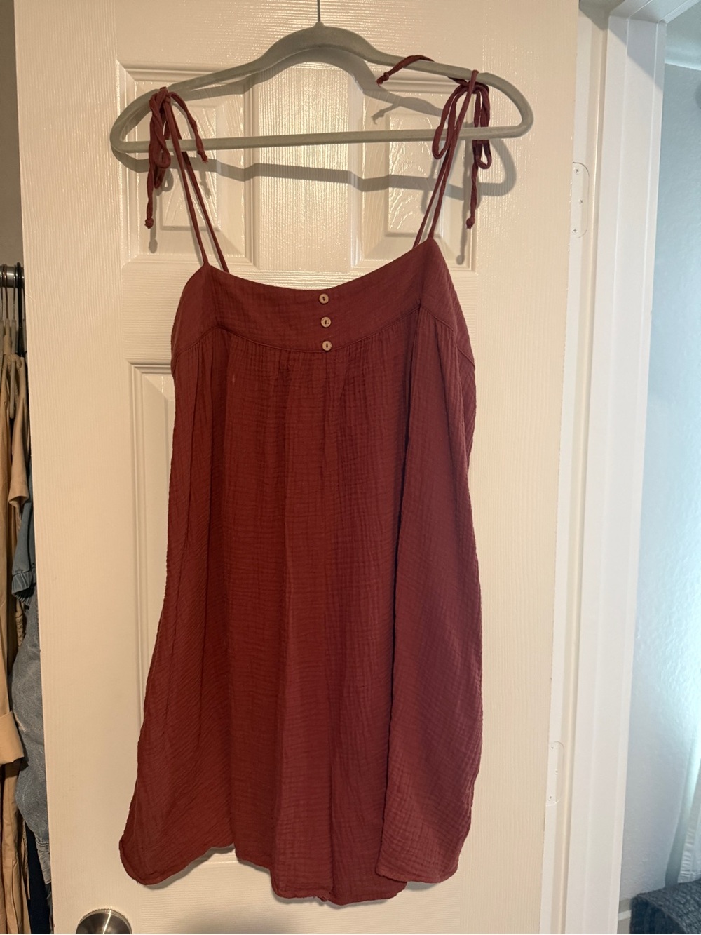 Women’s Rust Tie-Strap Romper